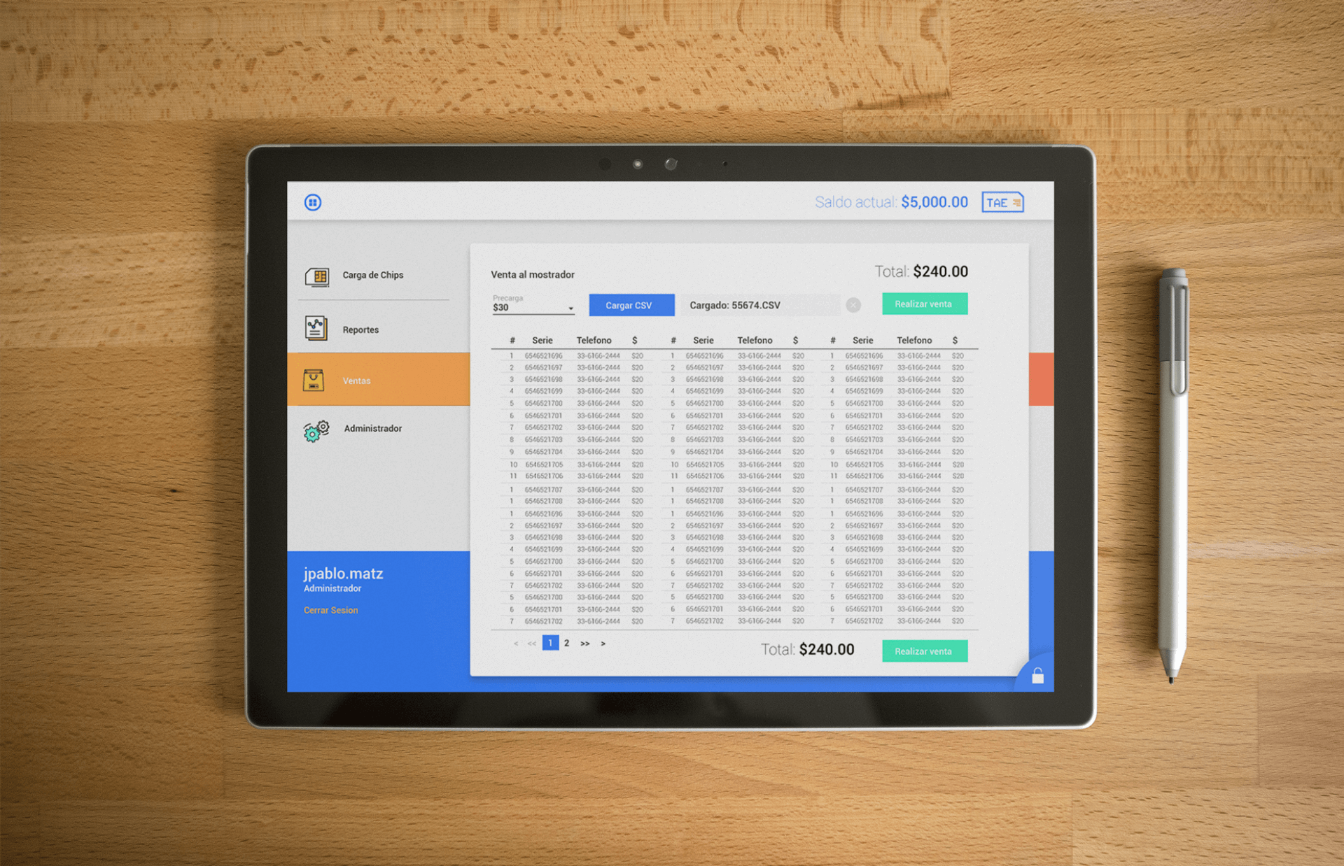 Tablet app — activation flow